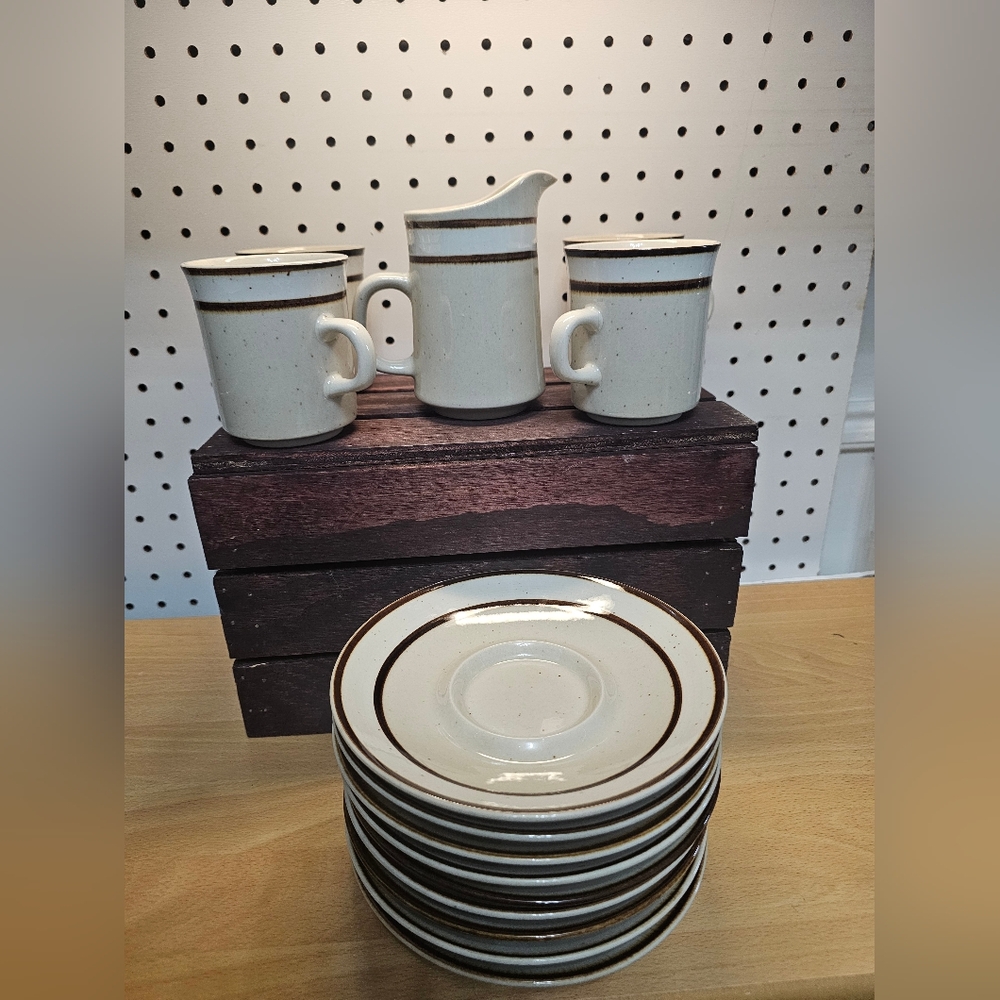 13 Piece Vintage Rainbow Stoneware 651 Capri - Speckled Mugs - Made in Japan